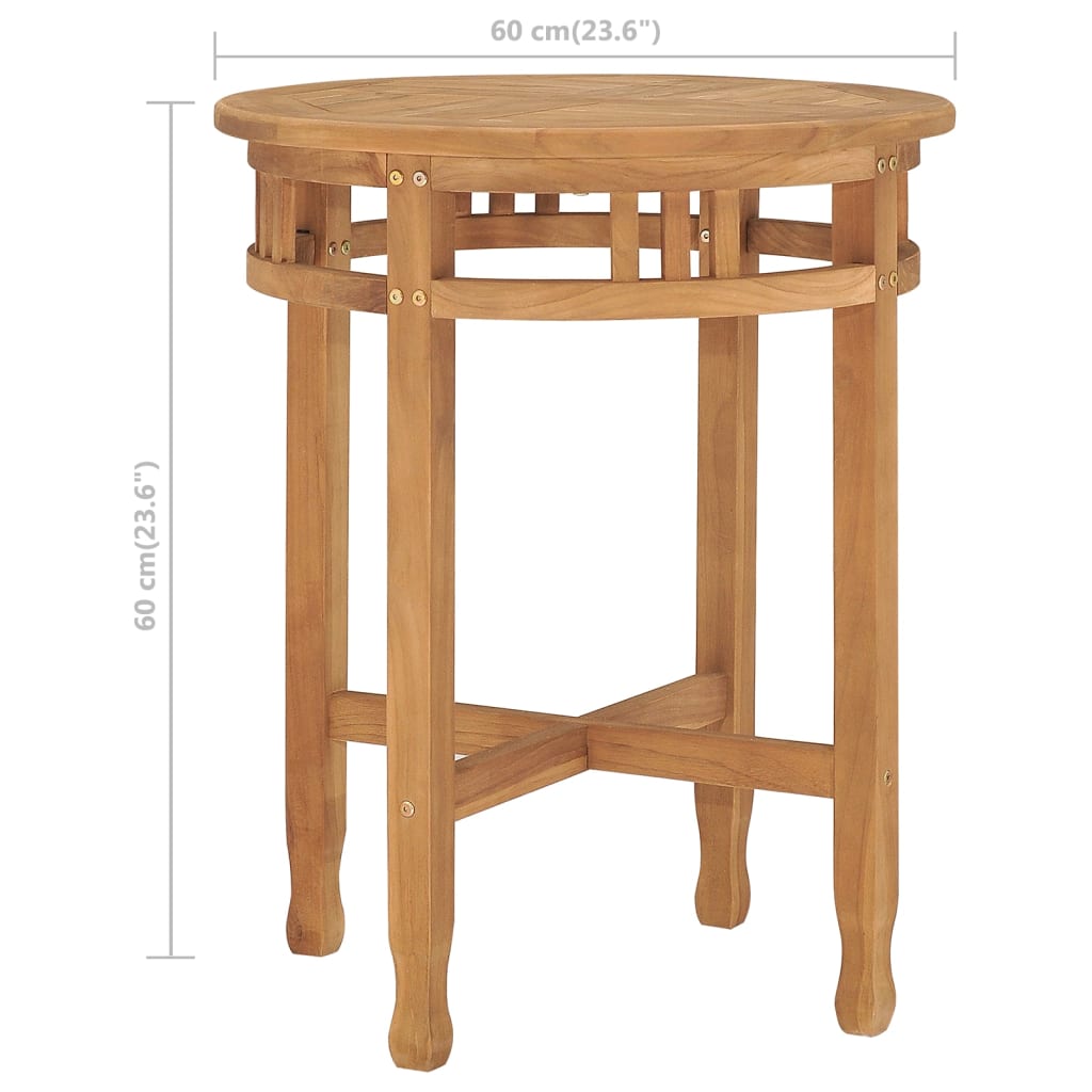 3 Piece Garden Dining Set Solid Teak Wood