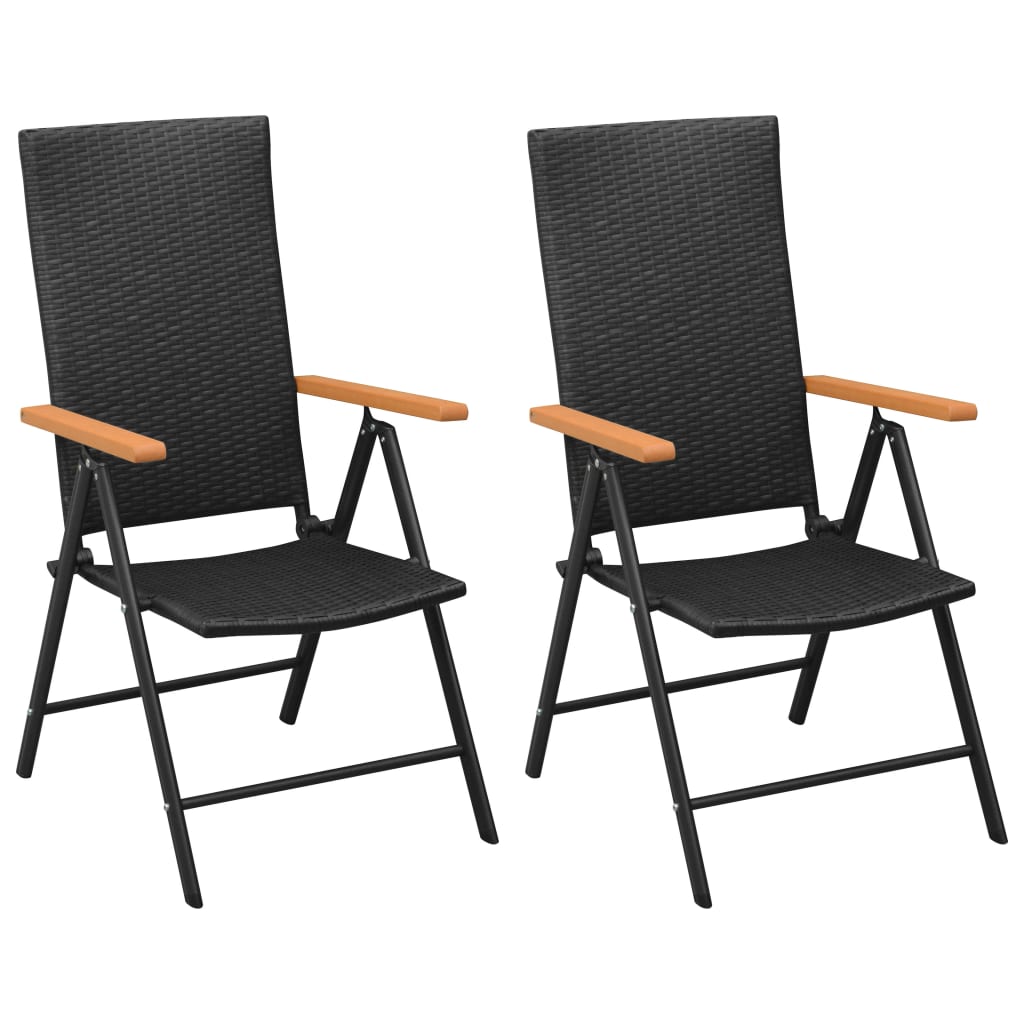 3 Piece Garden Dining Set Black and Brown