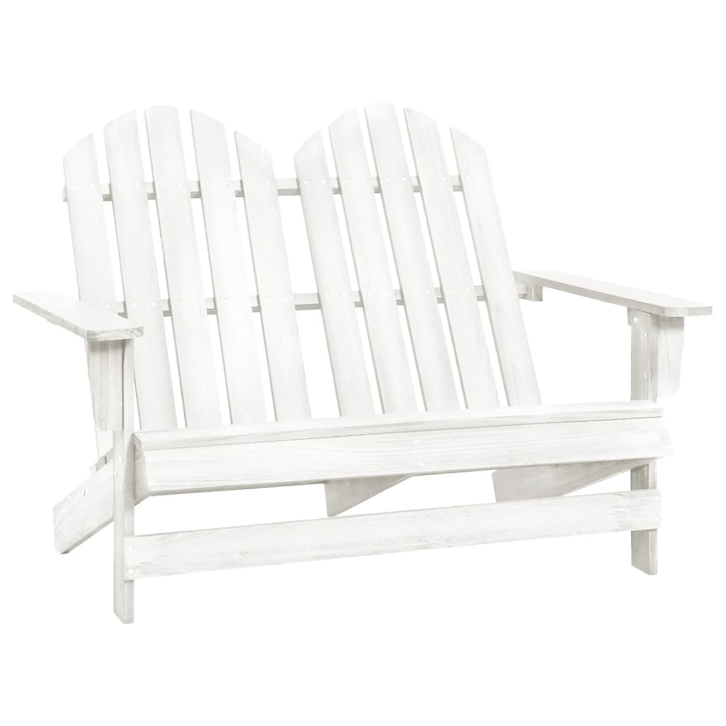 2-Seater Garden Adirondack Chair Solid Fir Wood White