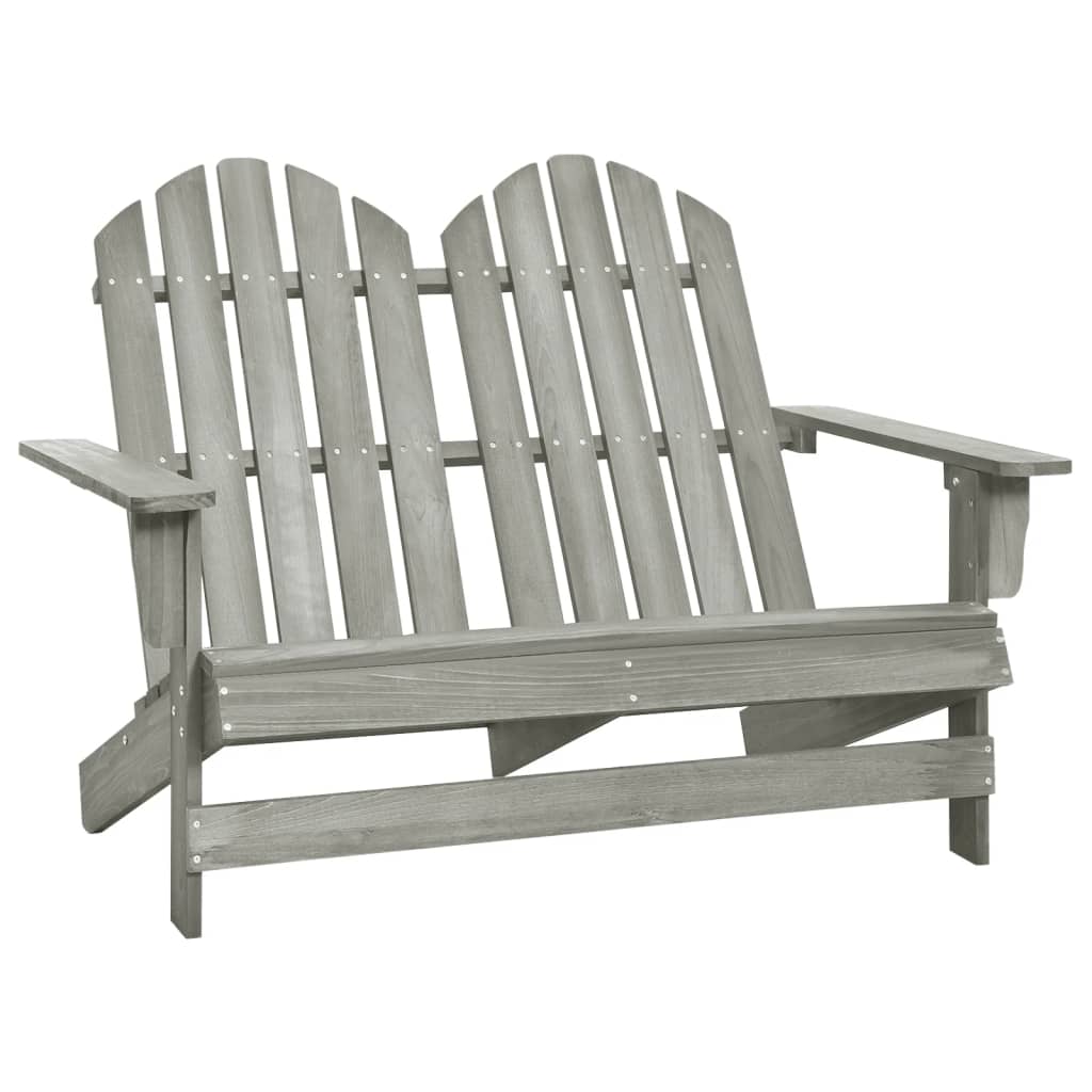 2-Seater Garden Adirondack Chair Solid Fir Wood Grey