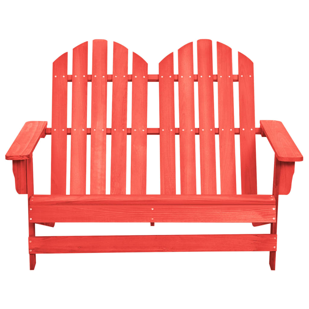 2-Seater Garden Adirondack Chair Solid Fir Wood Red