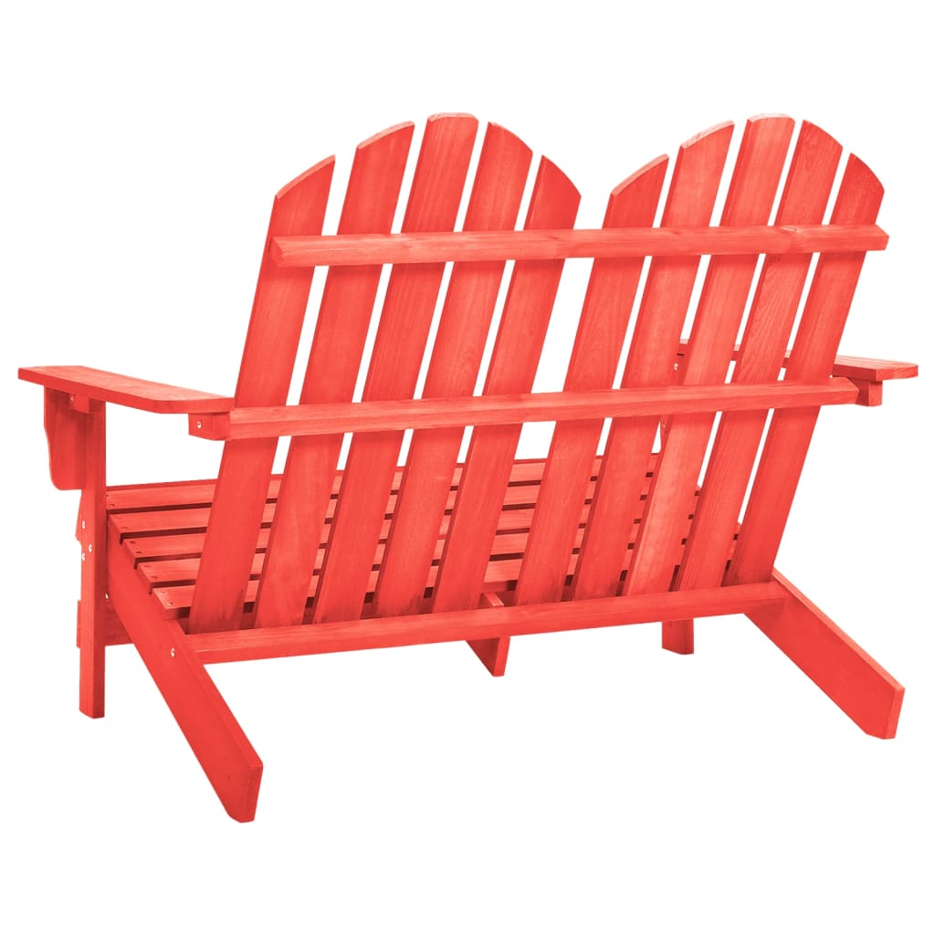 2-Seater Garden Adirondack Chair Solid Fir Wood Red