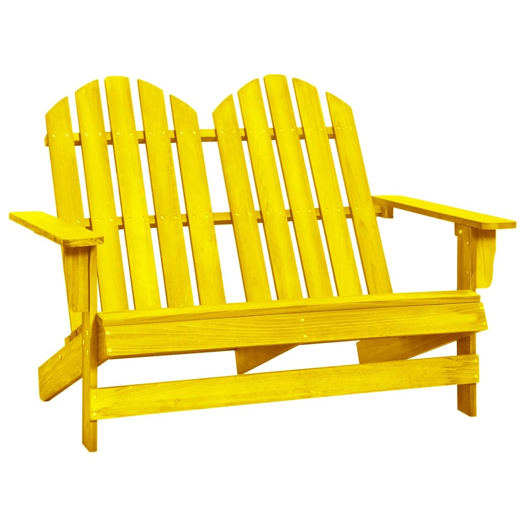 2-Seater Garden Adirondack Chair Solid Fir Wood Yellow