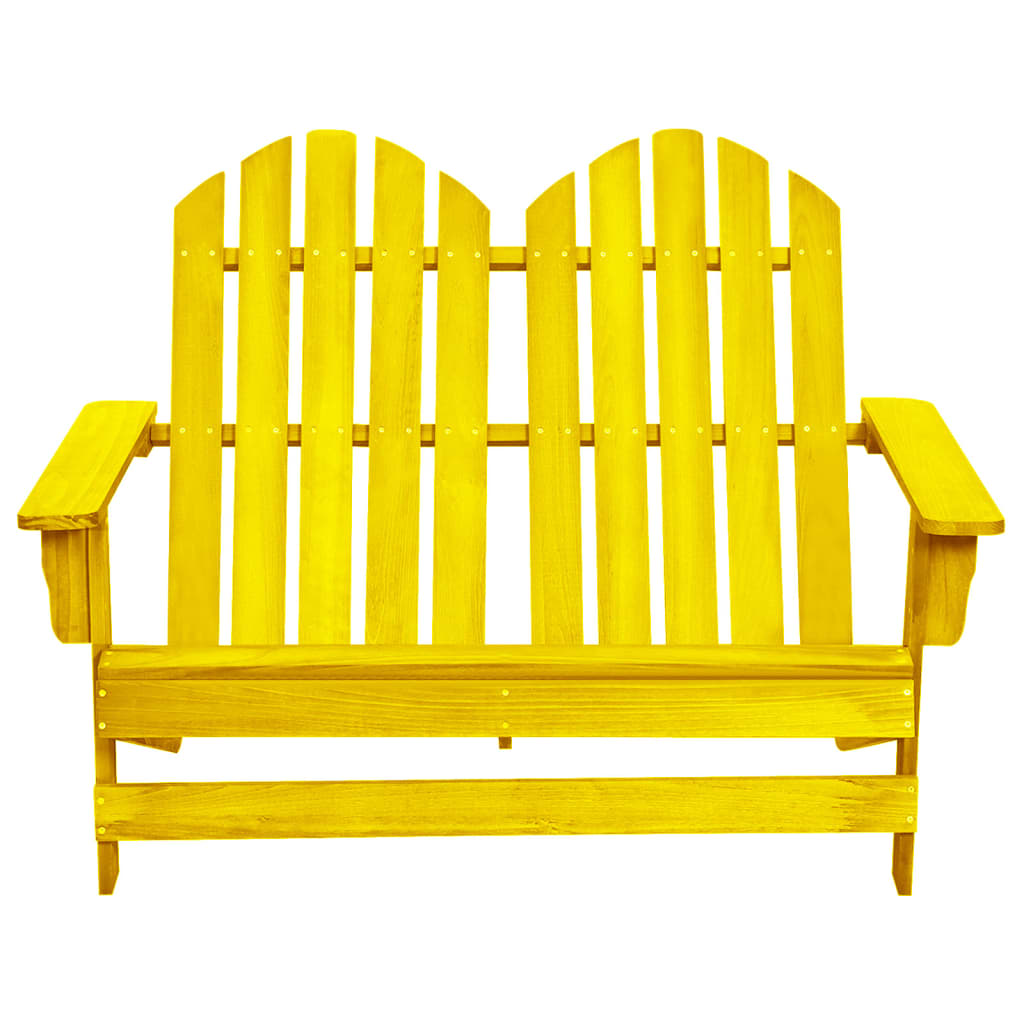 2-Seater Garden Adirondack Chair Solid Fir Wood Yellow