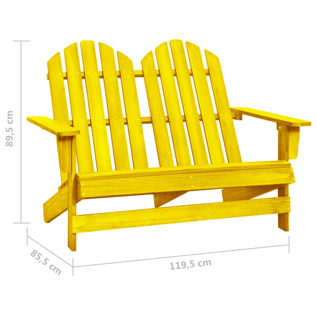 2-Seater Garden Adirondack Chair Solid Fir Wood Yellow