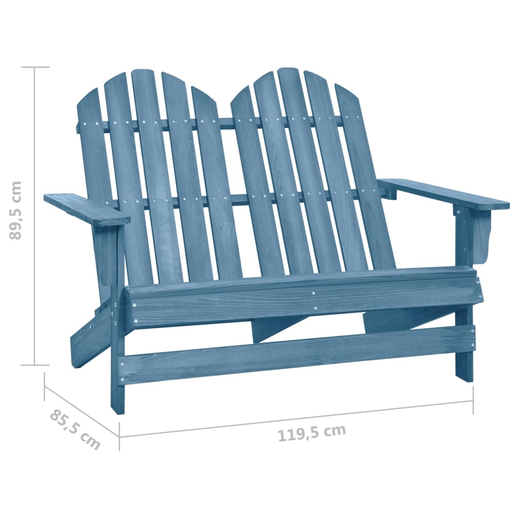 2-Seater Garden Adirondack Chair Solid Fir Wood Blue