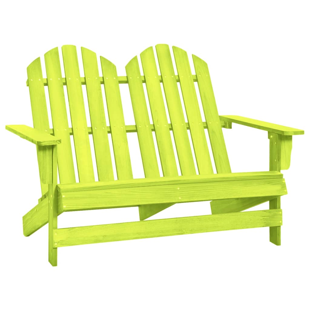 2-Seater Garden Adirondack Chair Solid Fir Wood Green