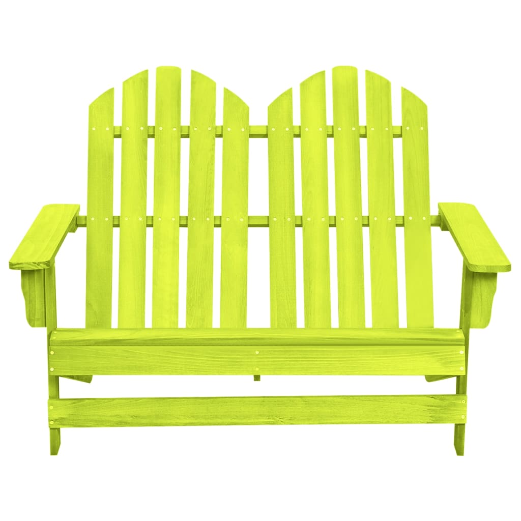 2-Seater Garden Adirondack Chair Solid Fir Wood Green