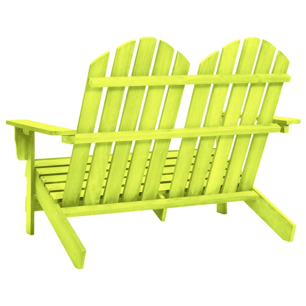 2-Seater Garden Adirondack Chair Solid Fir Wood Green