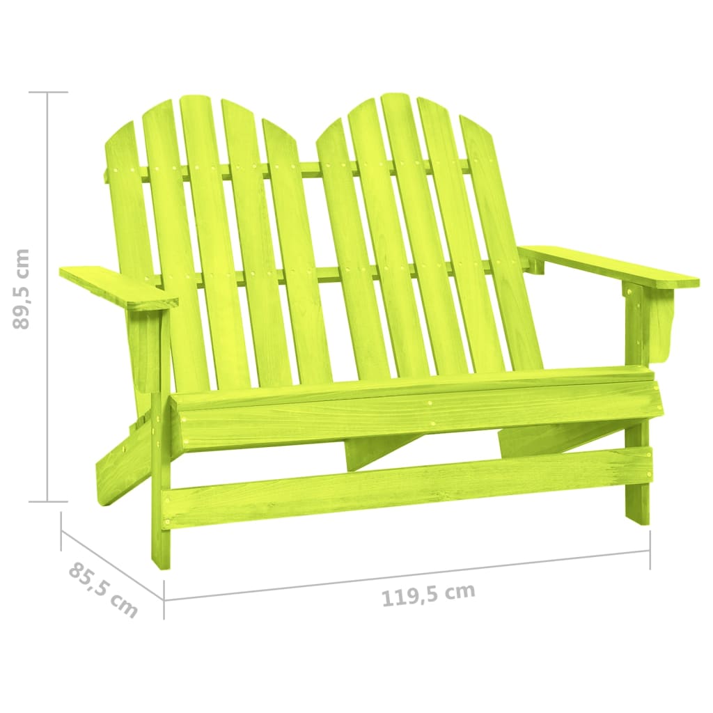 2-Seater Garden Adirondack Chair Solid Fir Wood Green