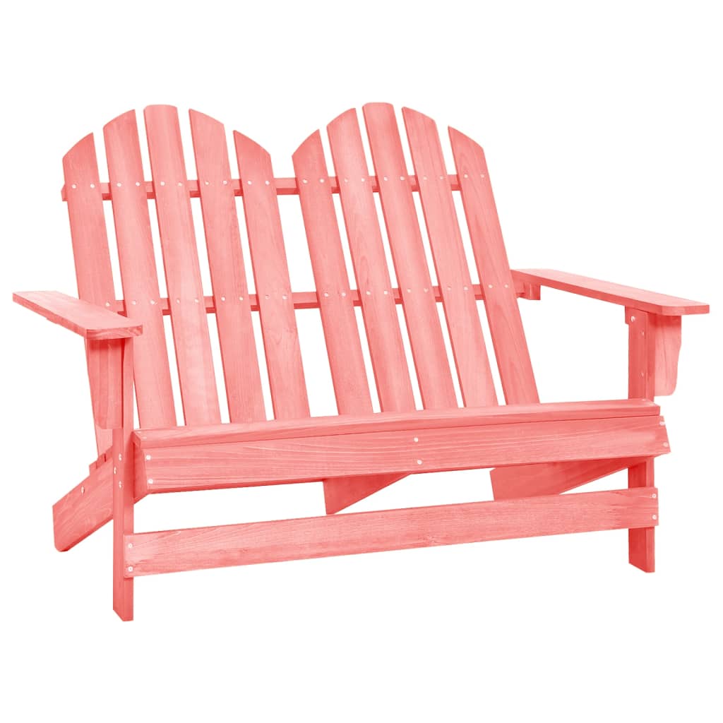 2-Seater Garden Adirondack Chair Solid Fir Wood Pink