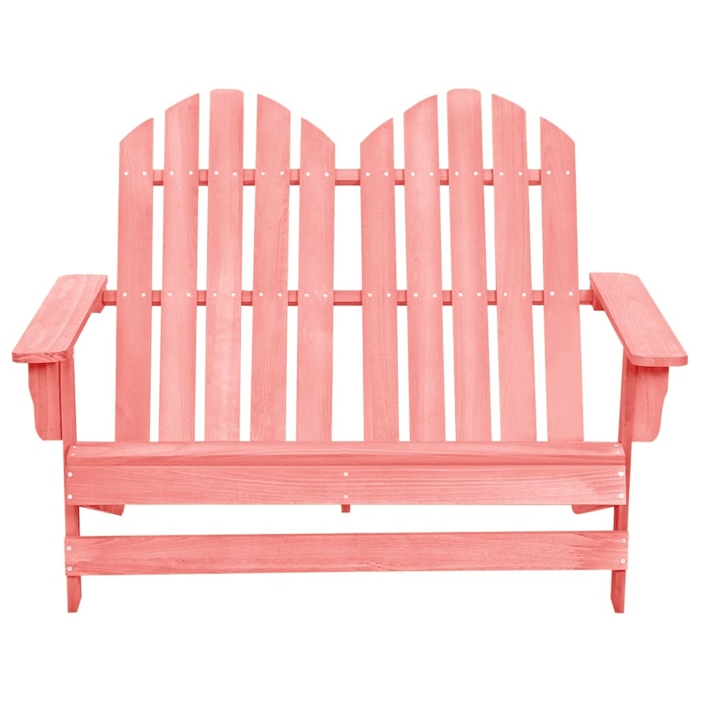 2-Seater Garden Adirondack Chair Solid Fir Wood Pink