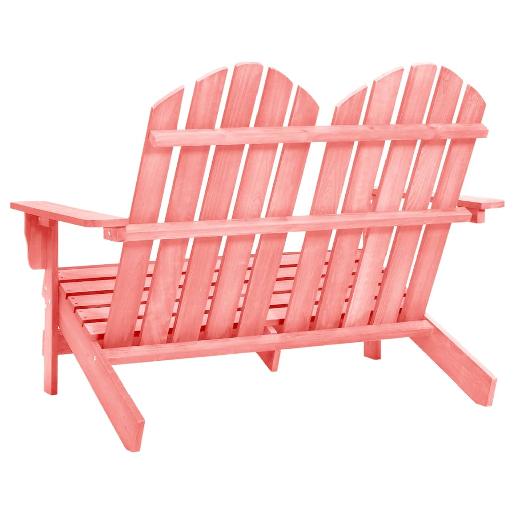 2-Seater Garden Adirondack Chair Solid Fir Wood Pink