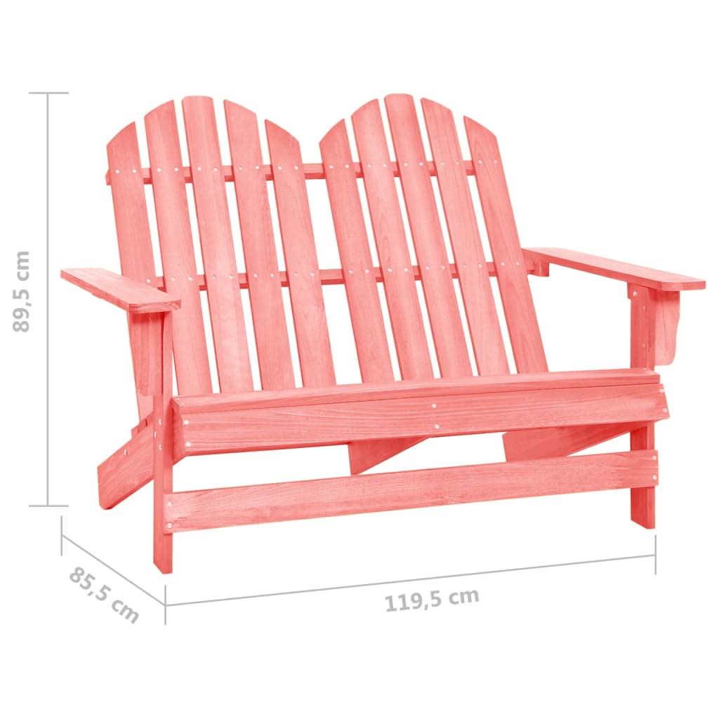 2-Seater Garden Adirondack Chair Solid Fir Wood Pink