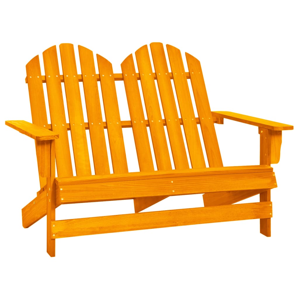 2-Seater Garden Adirondack Chair Solid Fir Wood Orange