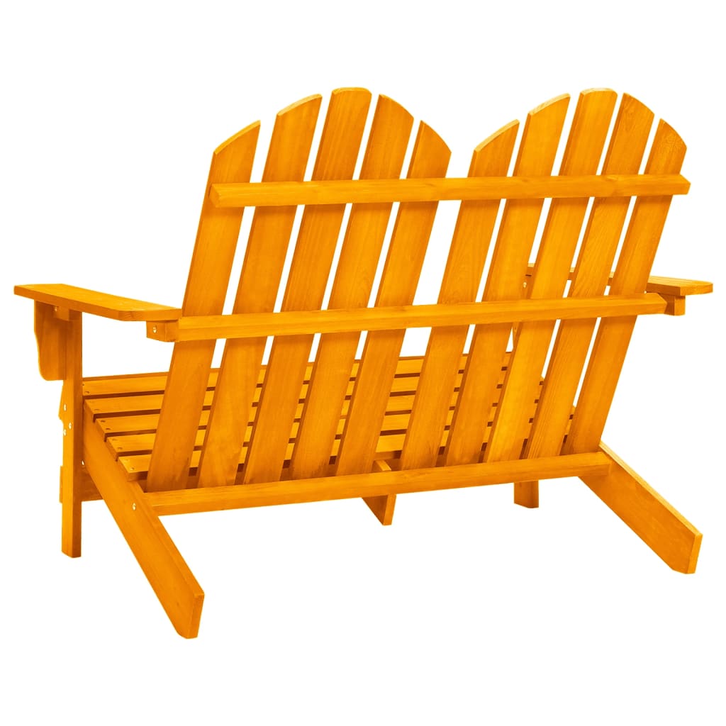 2-Seater Garden Adirondack Chair Solid Fir Wood Orange