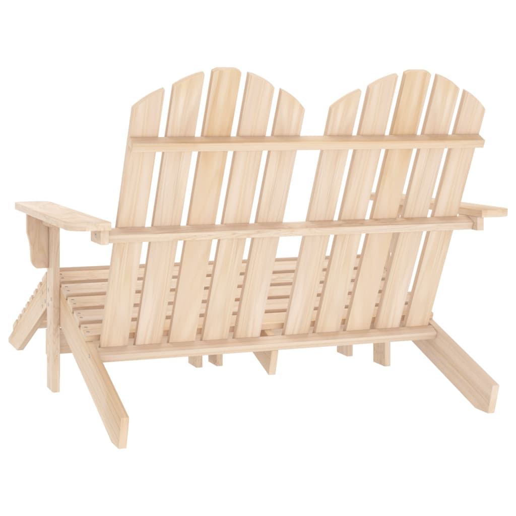 2-Seater Garden Adirondack Chair & Ottoman Fir Wood