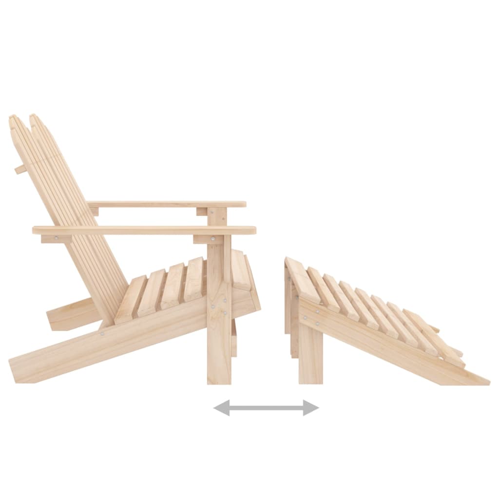 2-Seater Garden Adirondack Chair & Ottoman Fir Wood