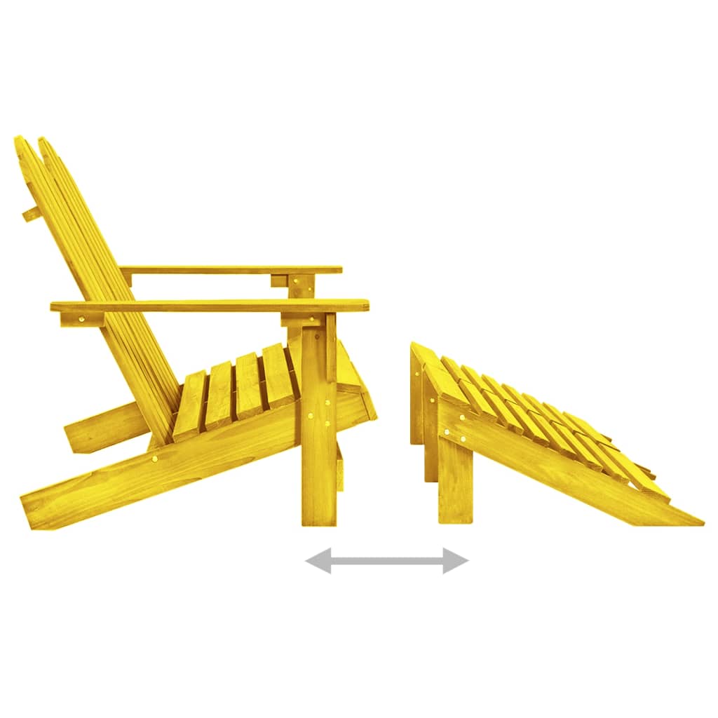 2-Seater Garden Adirondack Chair&Ottoman Fir Wood Yellow