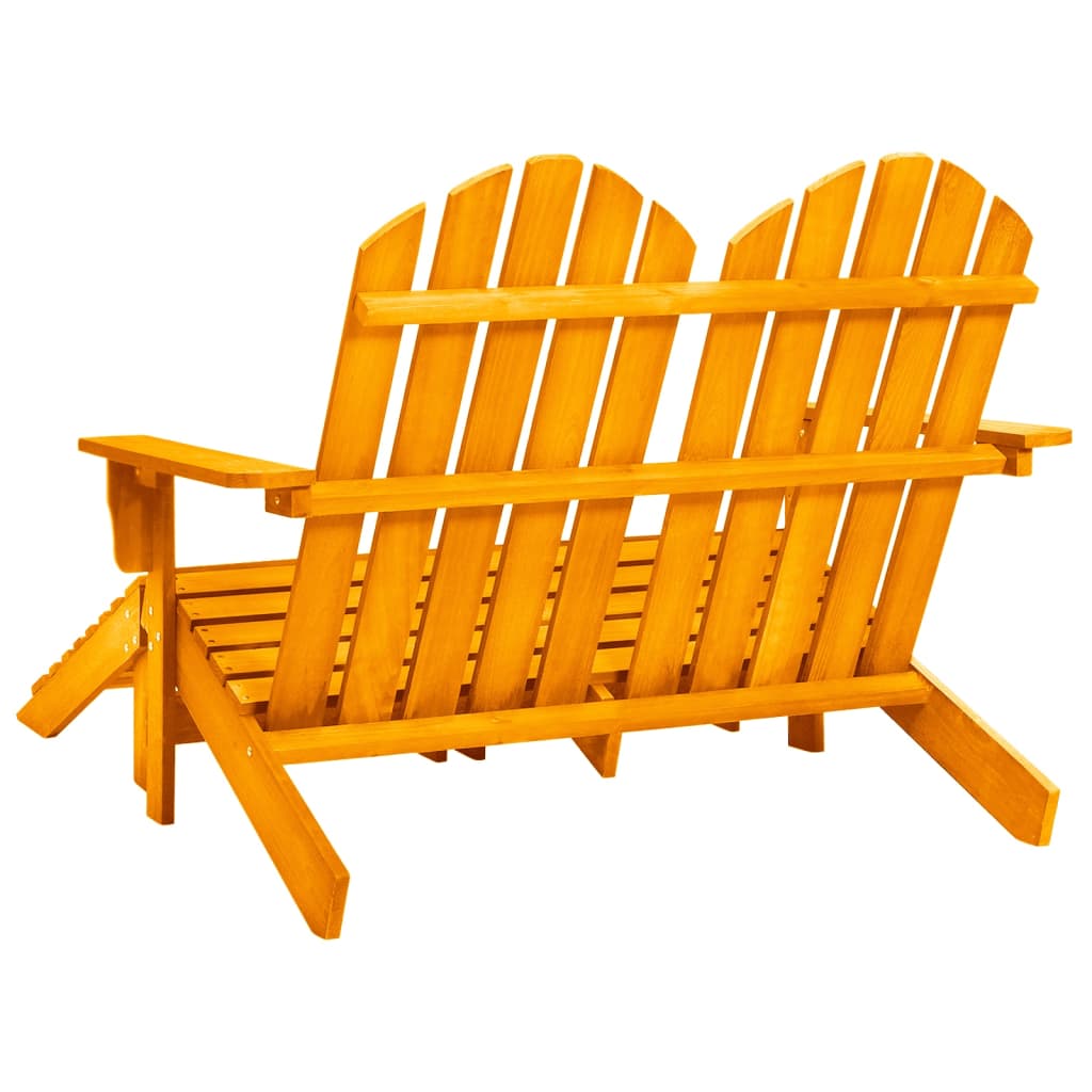 2-Seater Garden Adirondack Chair&Ottoman Fir Wood Orange