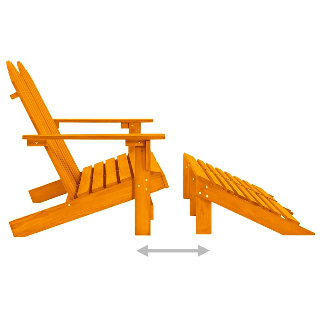 2-Seater Garden Adirondack Chair&Ottoman Fir Wood Orange