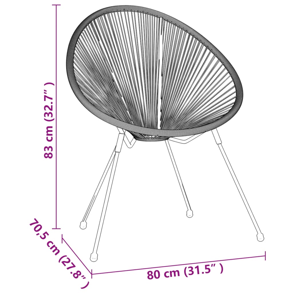 3 Piece Outdoor Dining Set PVC Rattan Black