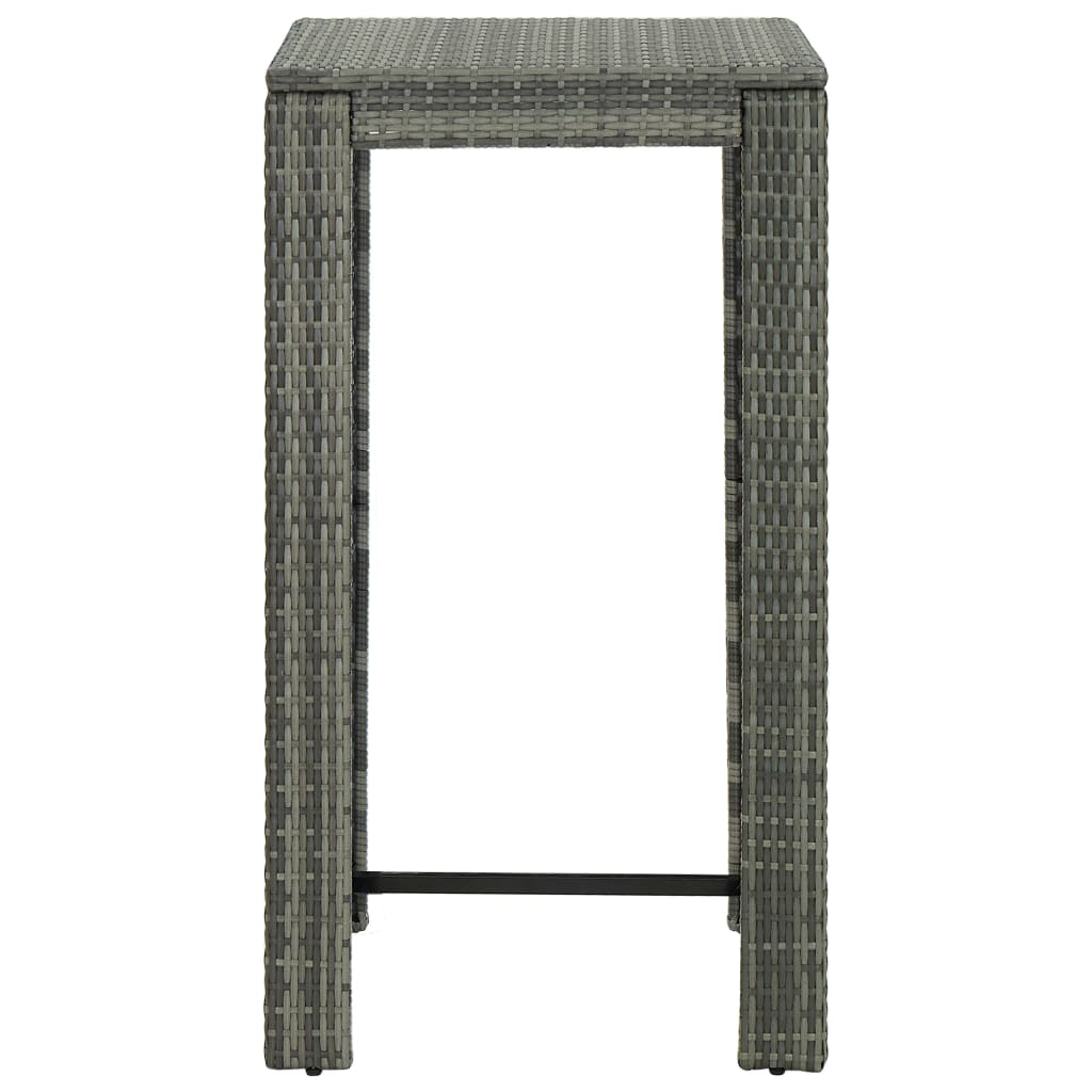 3 Piece Outdoor Bar Set with Armrest Poly Rattan Grey