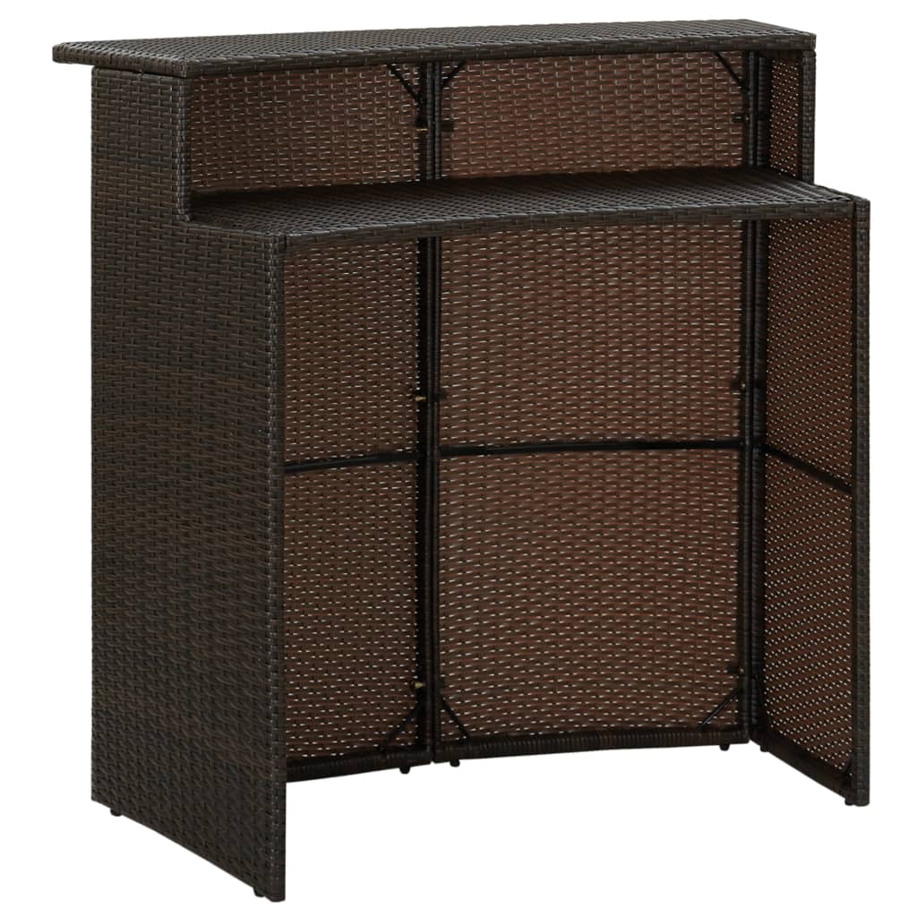 3 Piece Garden Bar Set Brown