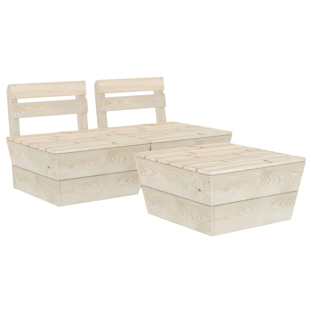 3 Piece Garden Pallet Lounge Set Impregnated Spruce Wood