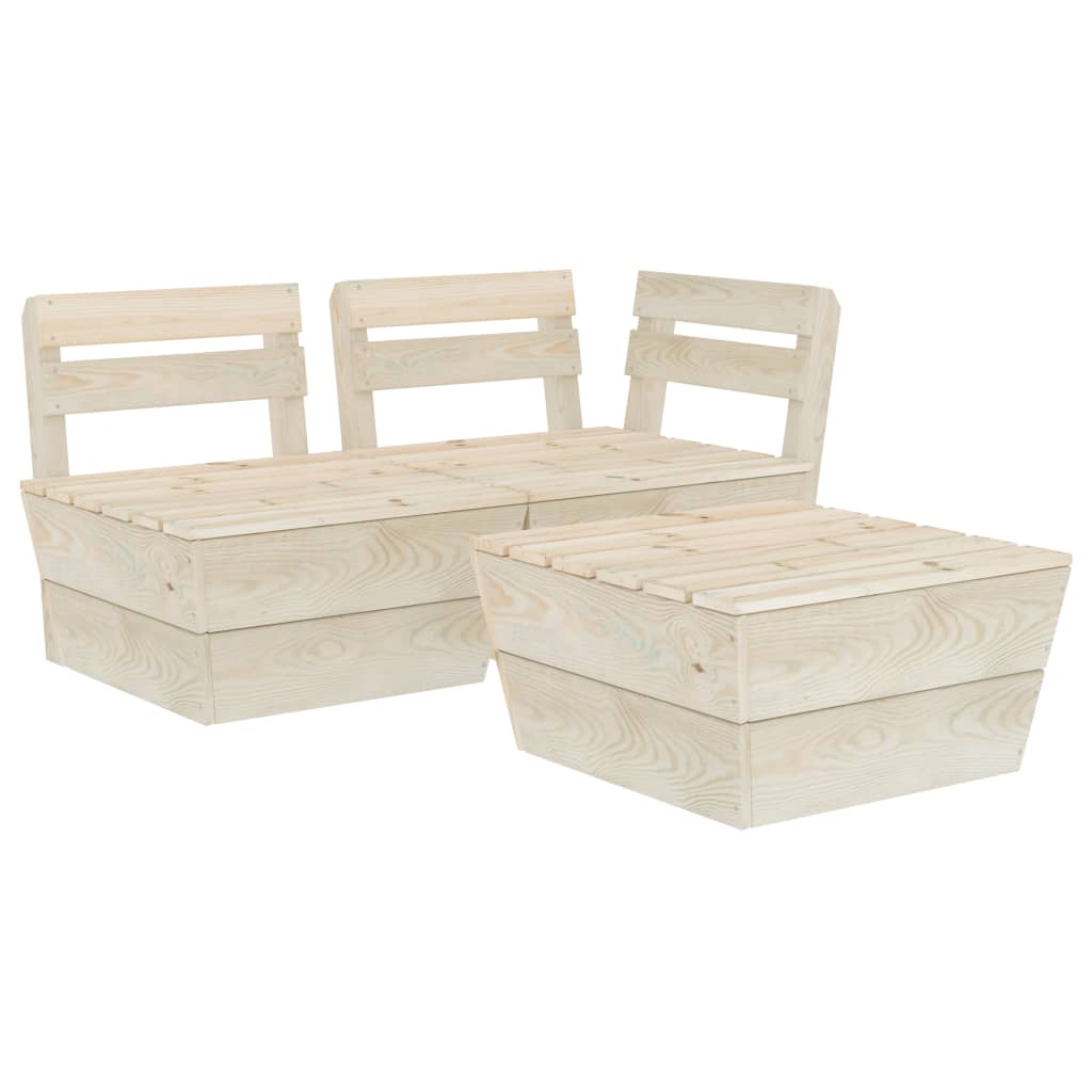 3 Piece Garden Pallet Lounge Set Impregnated Spruce Wood