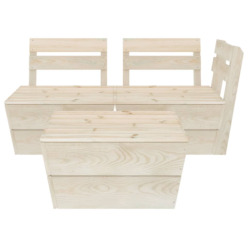 3 Piece Garden Pallet Lounge Set Impregnated Spruce Wood