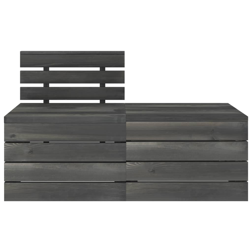 3 Piece Garden Pallet Lounge Set Solid Pinewood Dark Grey