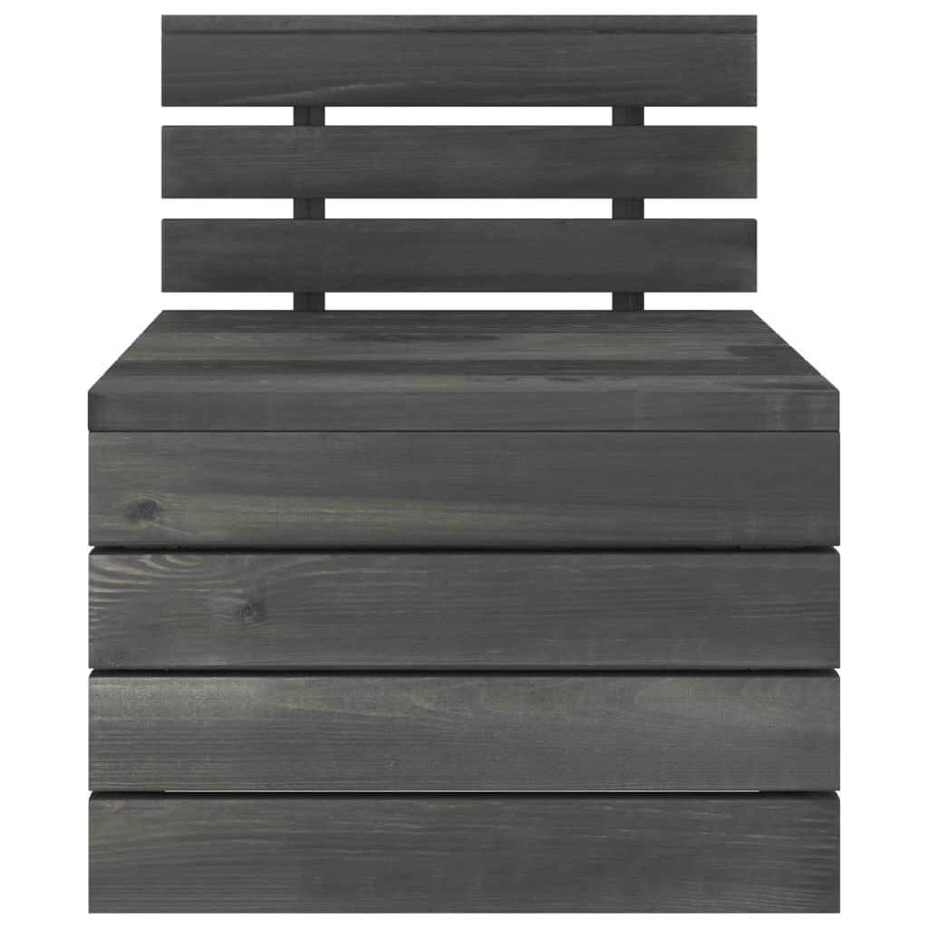 3 Piece Garden Pallet Lounge Set Solid Pinewood Dark Grey