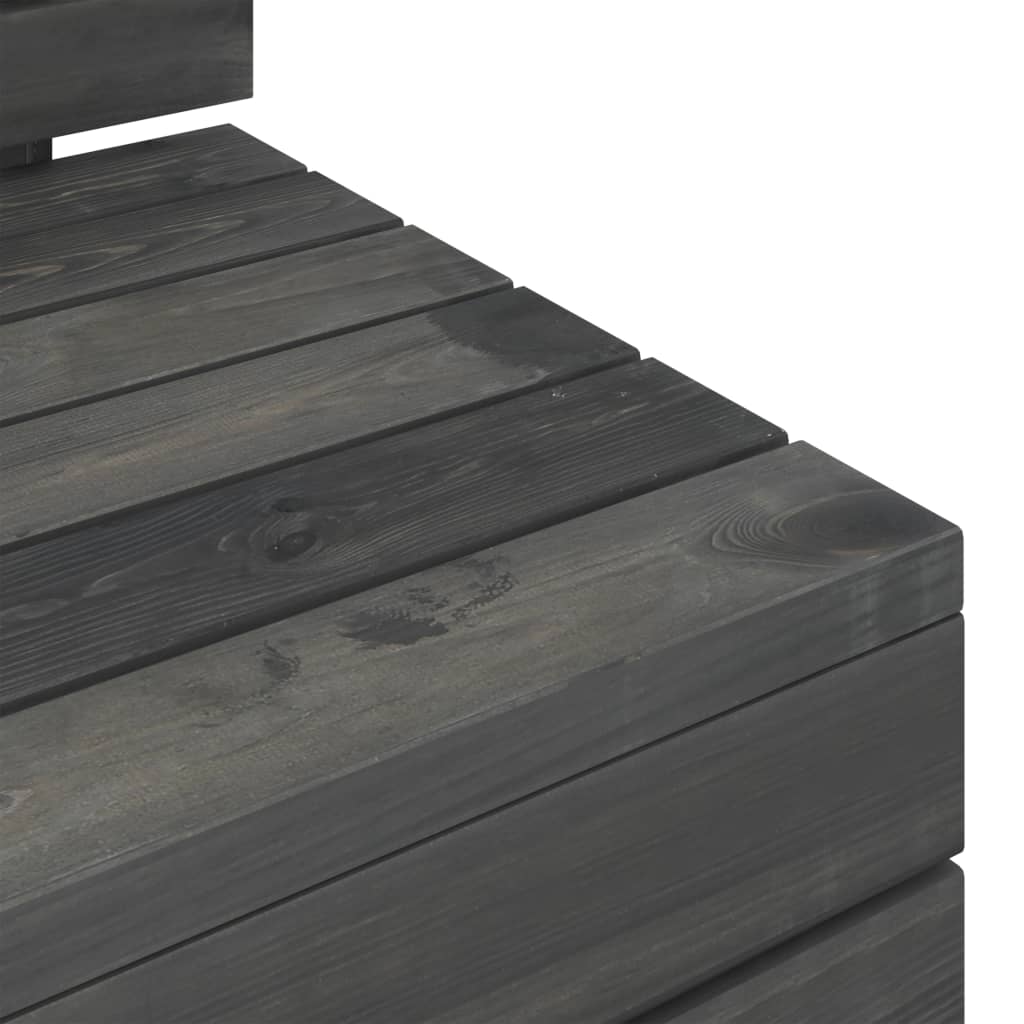 3 Piece Garden Pallet Lounge Set Solid Pinewood Dark Grey