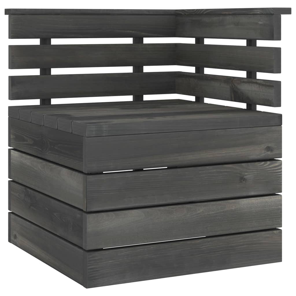 3 Piece Garden Pallet Lounge Set Solid Pinewood Dark Grey