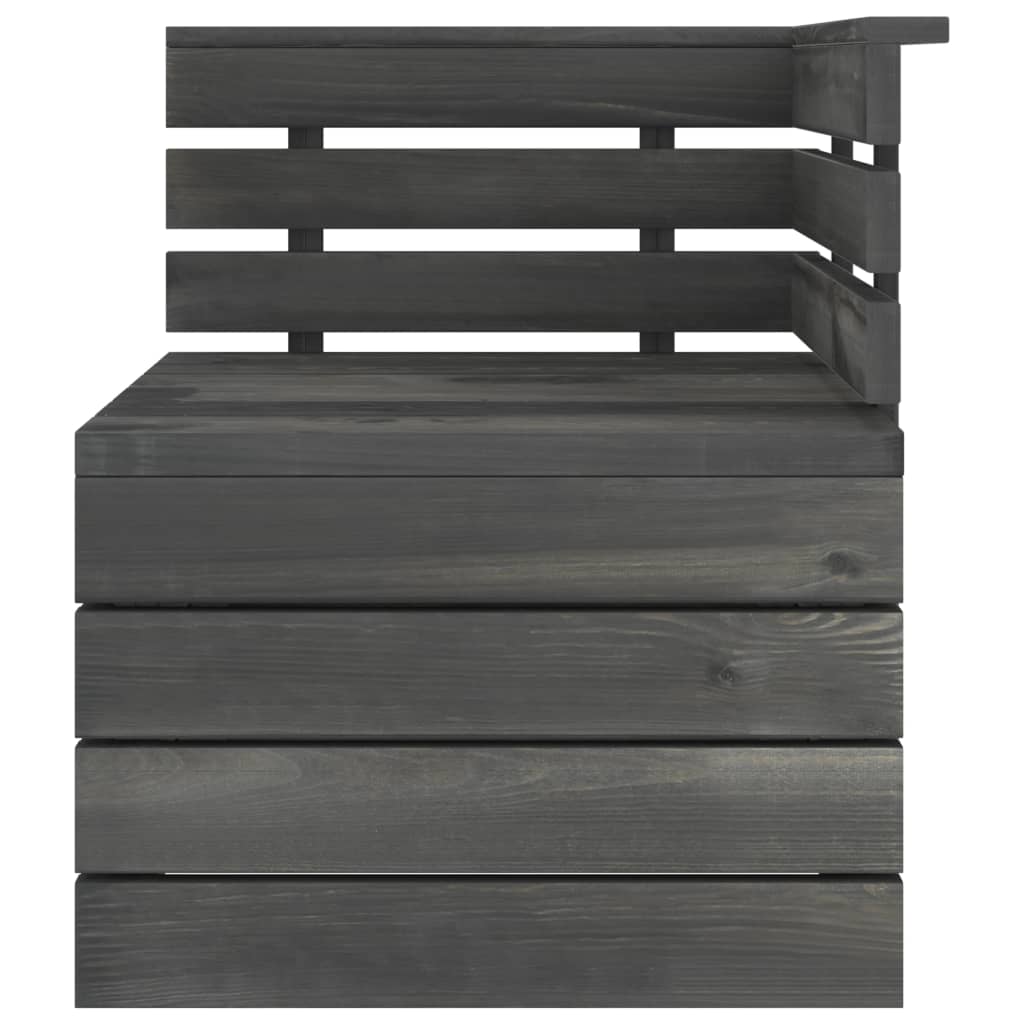 3 Piece Garden Pallet Lounge Set Solid Pinewood Dark Grey