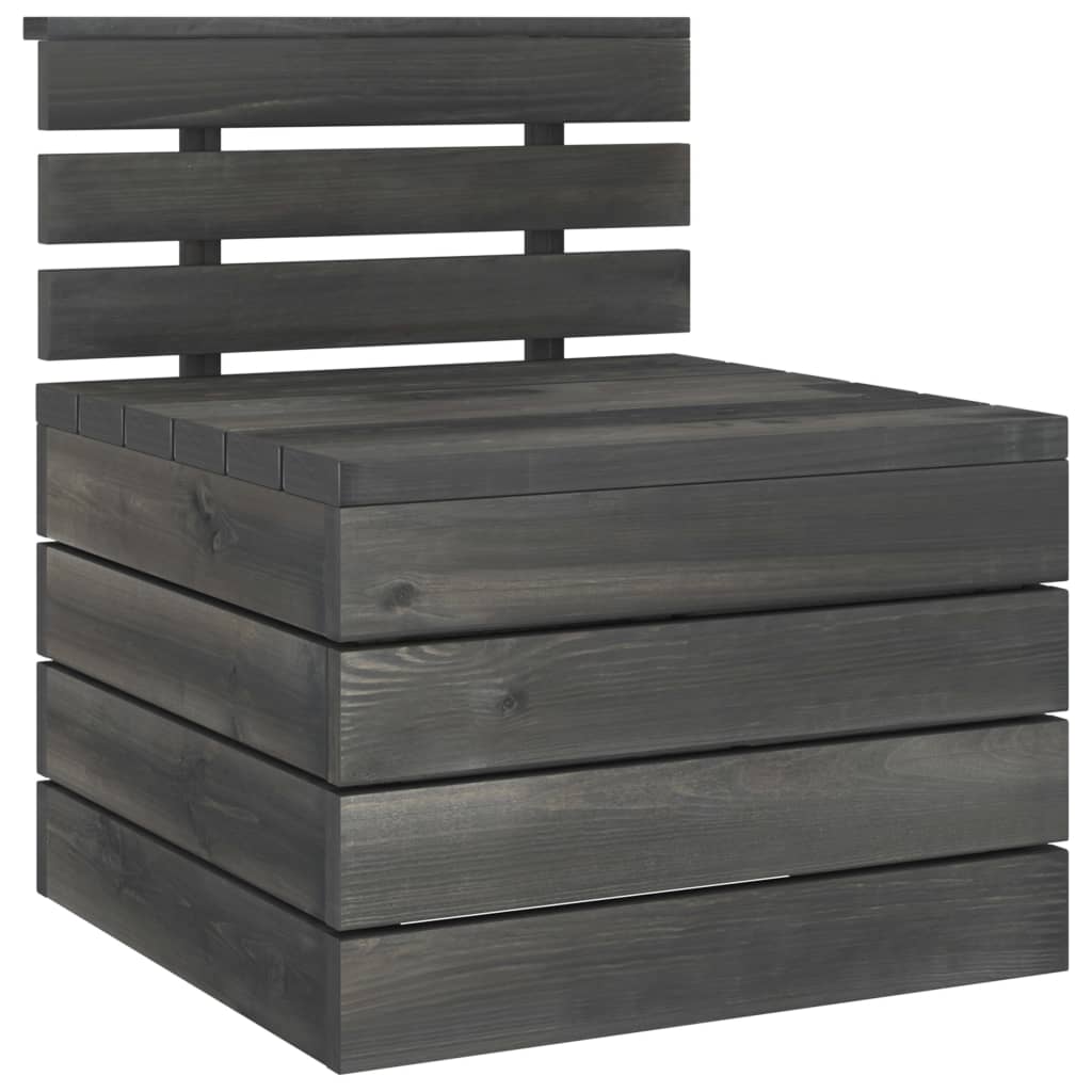 3 Piece Garden Pallet Lounge Set Solid Pinewood Dark Grey