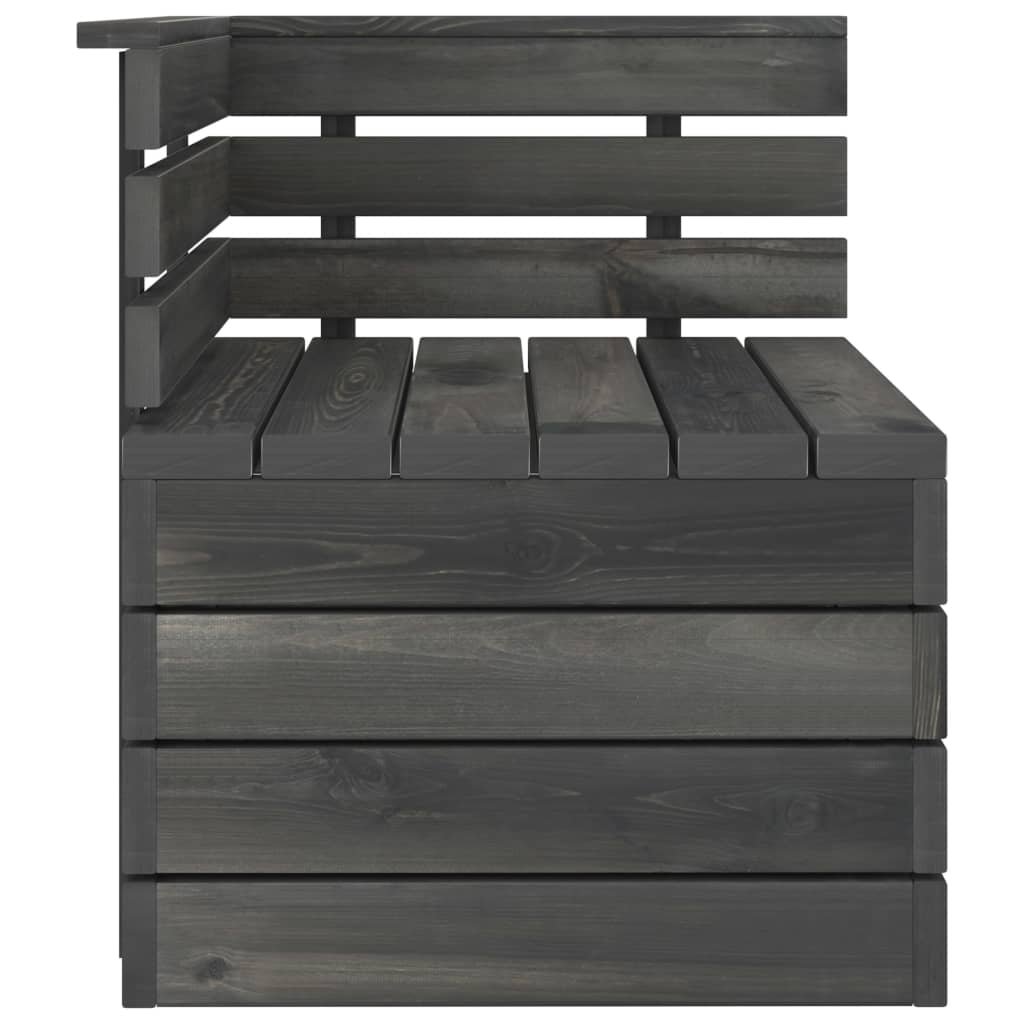 10 Piece Garden Pallet Lounge Set Solid Pinewood Dark Grey