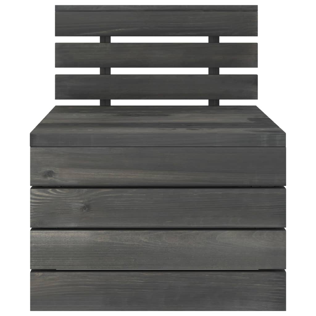 10 Piece Garden Pallet Lounge Set Solid Pinewood Dark Grey