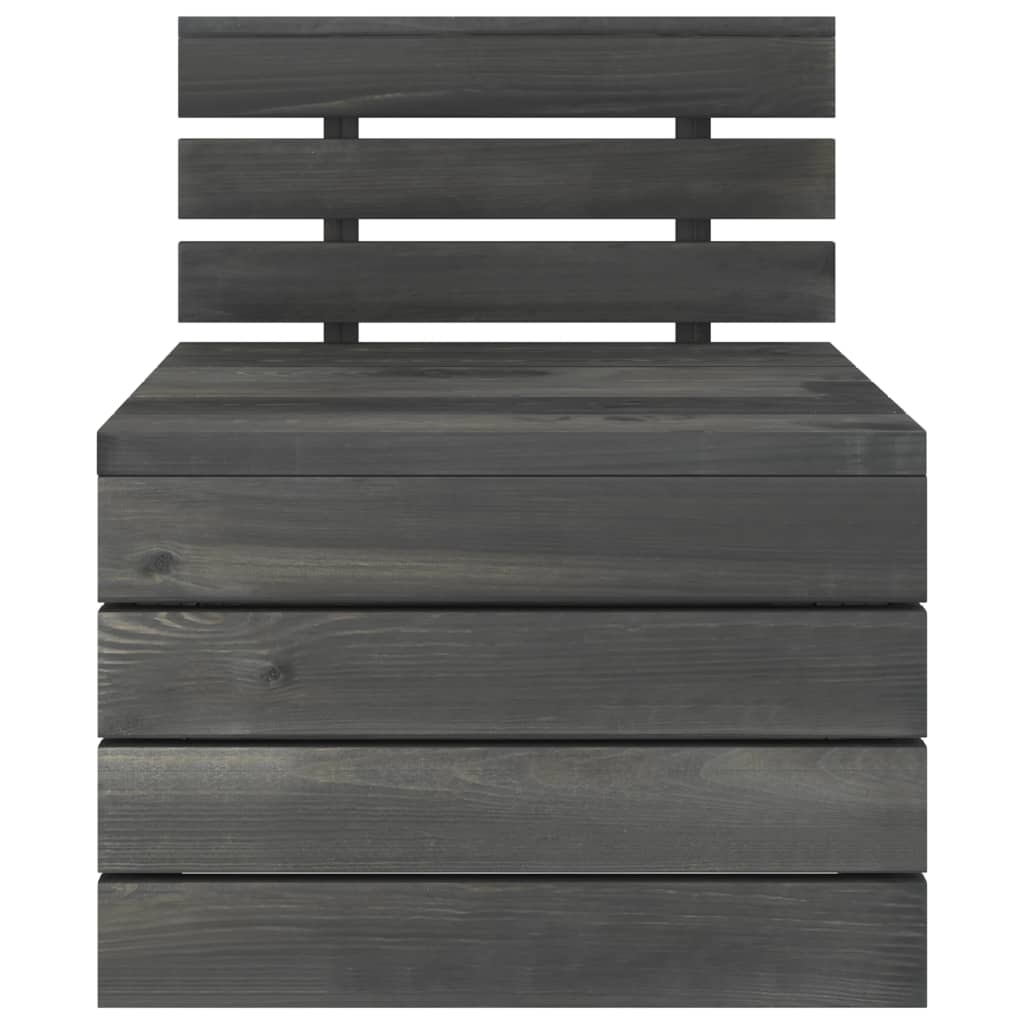 11 Piece Garden Pallet Lounge Set Solid Pinewood Dark Grey