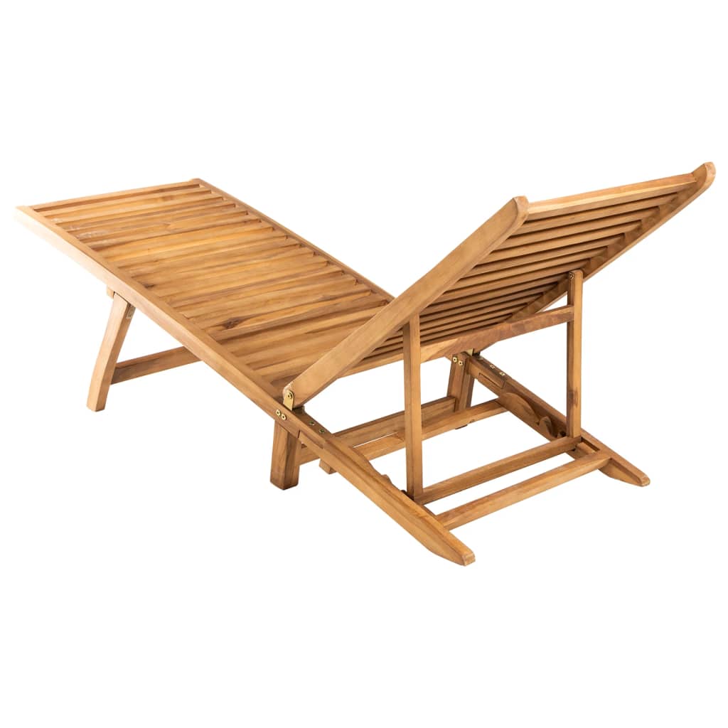 Sun Lounger Solid Teak Wood