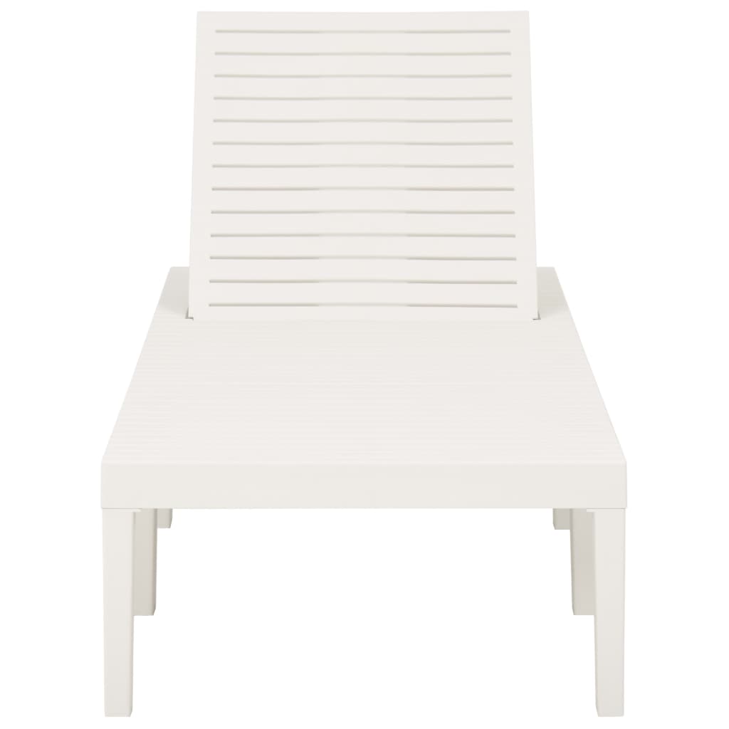 Sun Lounger Plastic White