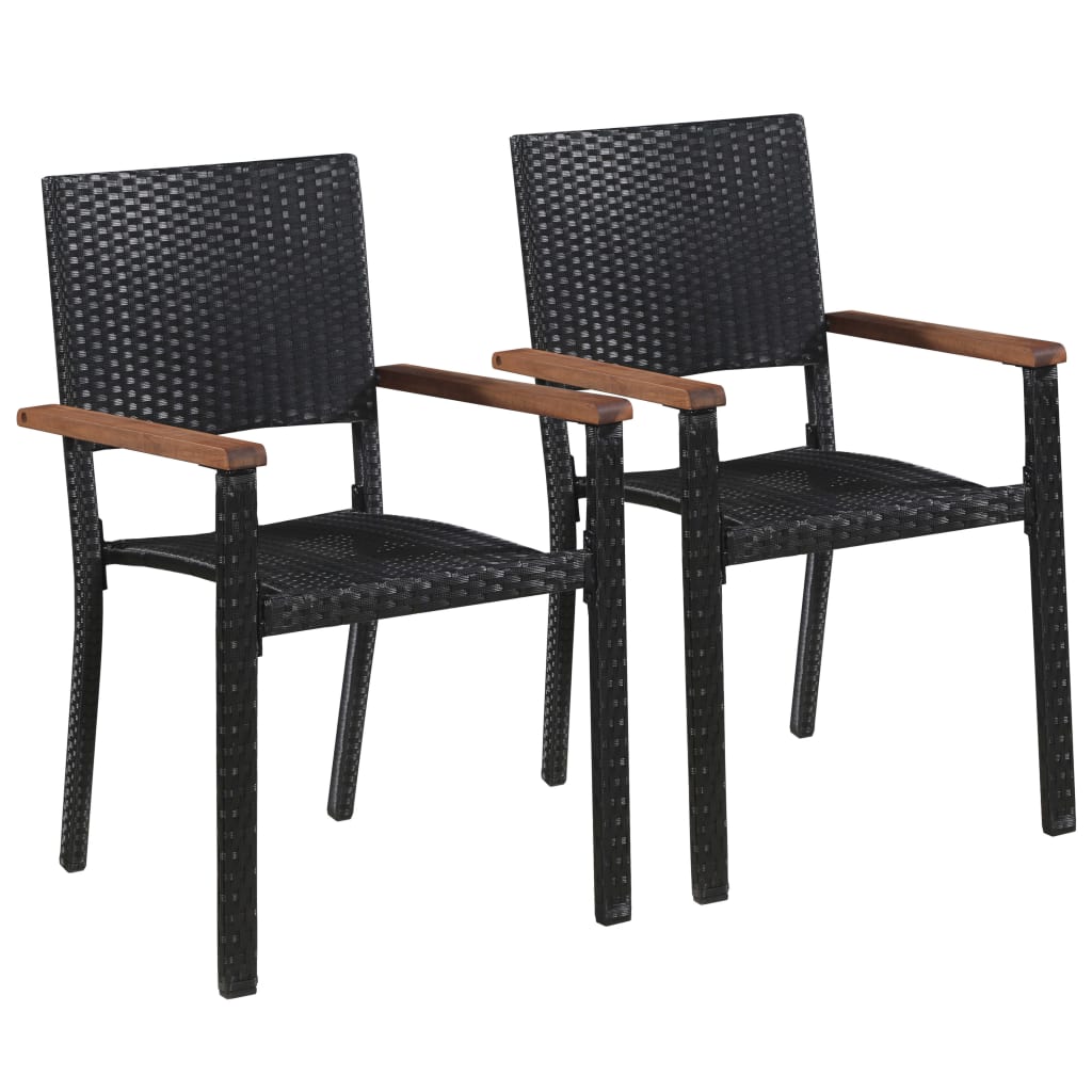 3 Piece Garden Dining Set Black