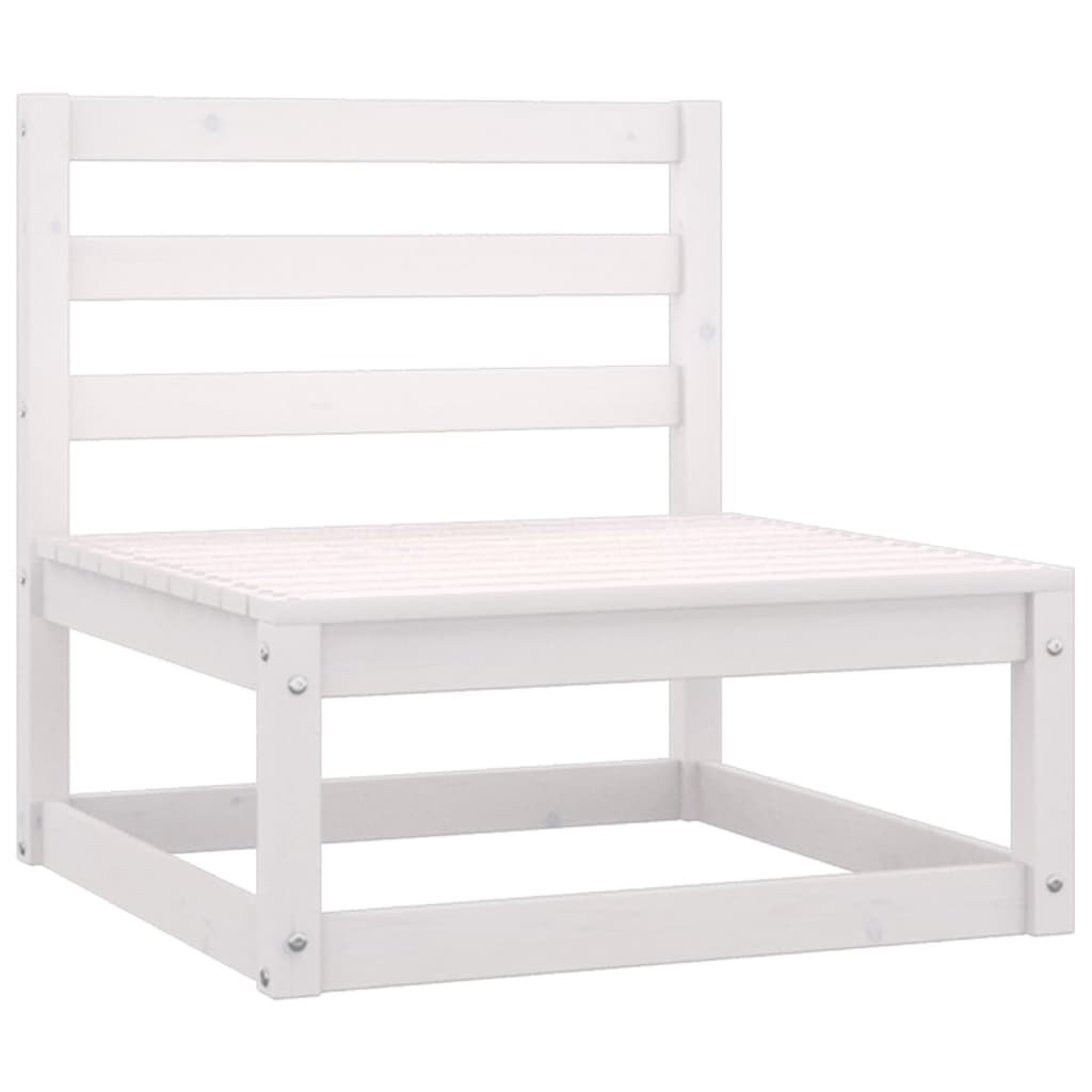 2 Piece Garden Lounge Set White Solid Pinewood