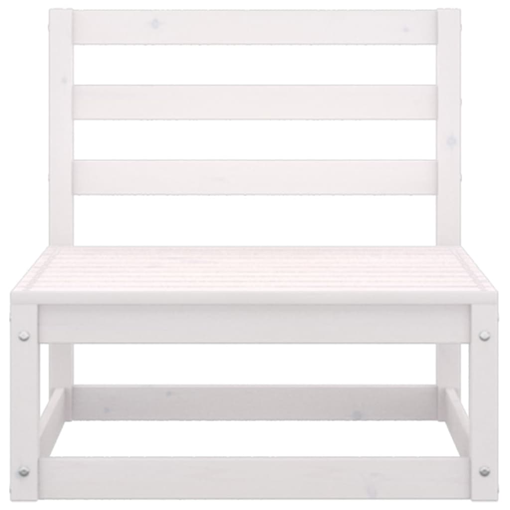 2 Piece Garden Lounge Set White Solid Pinewood