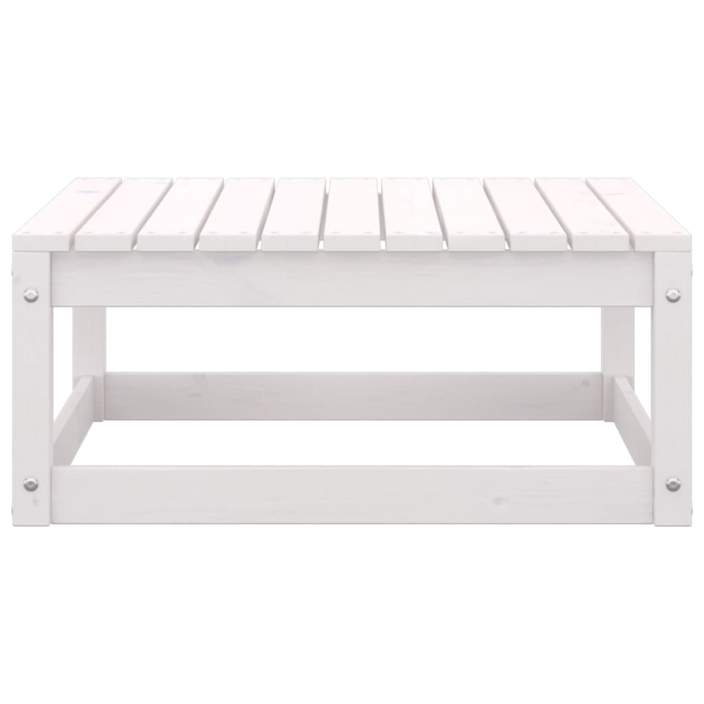 2 Piece Garden Lounge Set White Solid Pinewood