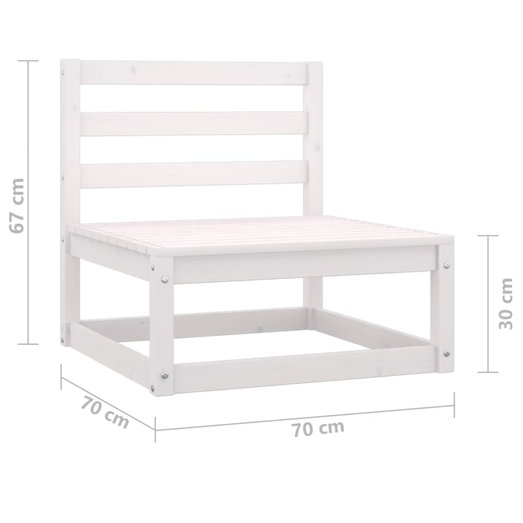 2 Piece Garden Lounge Set White Solid Pinewood