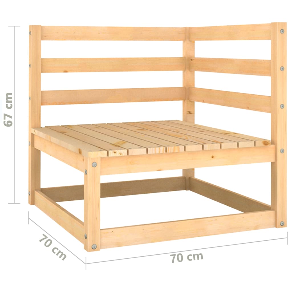 3 Piece Garden Lounge Set Solid Pinewood