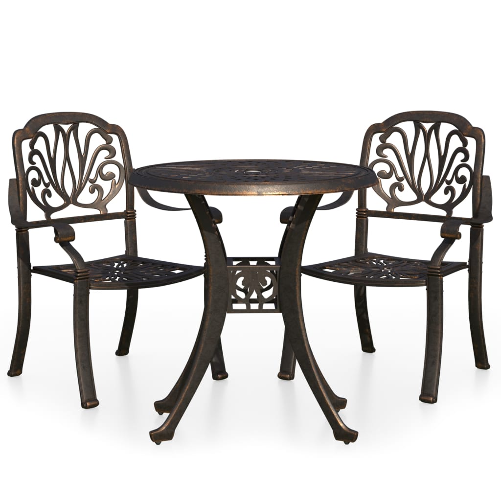 3 Piece Bistro Set Cast Aluminium Bronze