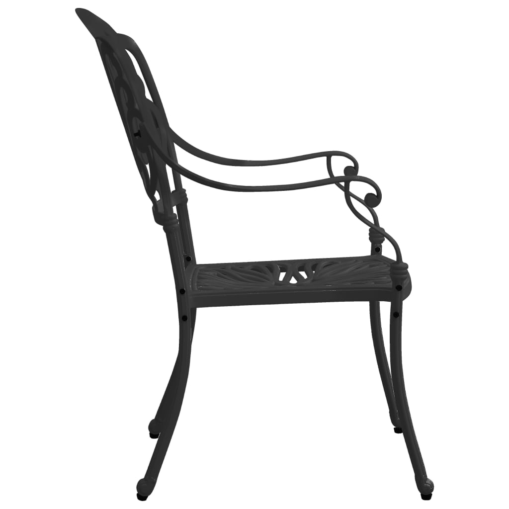 3 Piece Bistro Set Cast Aluminium Black